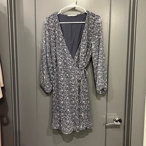 Abercrombie Blue Floral Wrap Dress